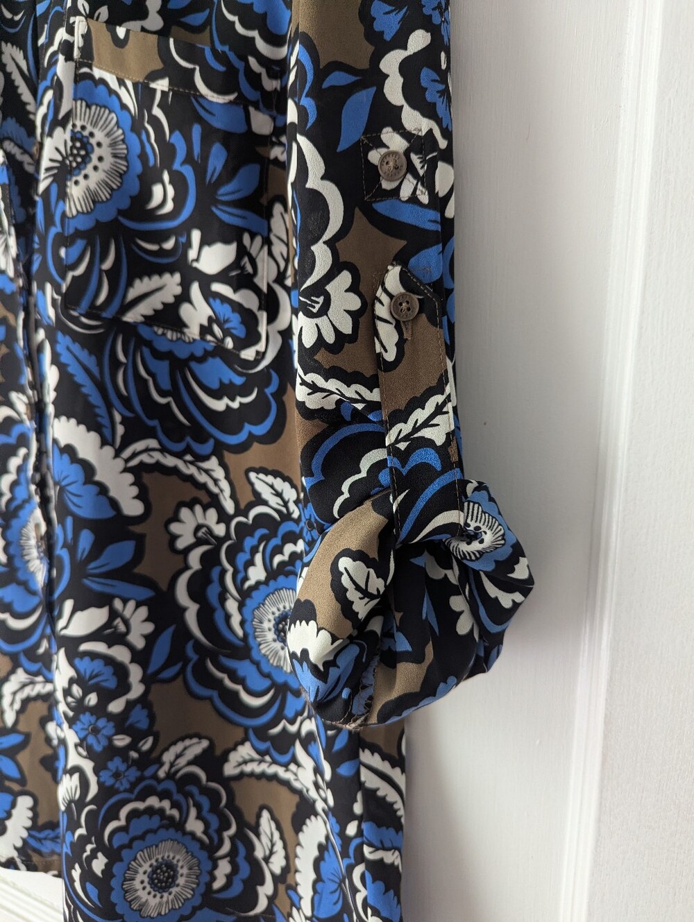 Express Portofino Floral Print Blouse Office Siren Corporate Chic Size Small - Picture 3 of 8